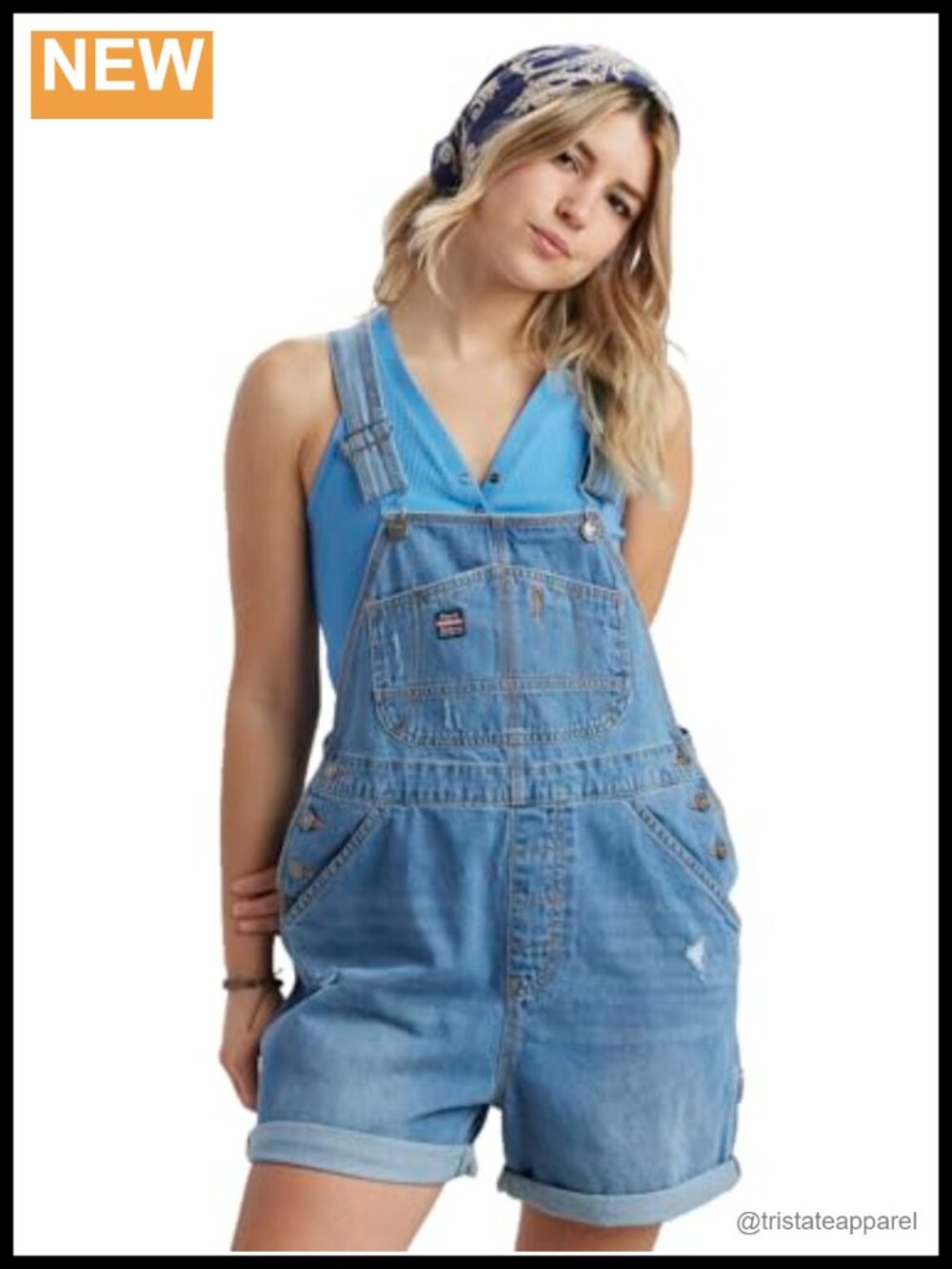 Denim Shortall Overall with Adjustable Shoulder Straps